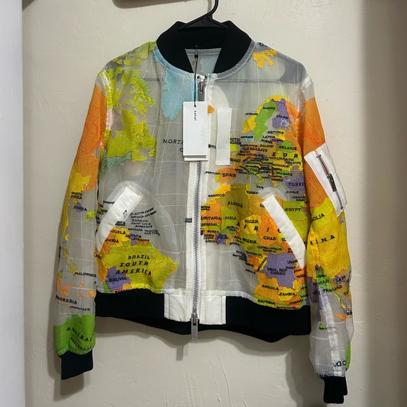 Sacai Other - Sacai World Map Mesh Bomber Jacket SS20 RARE